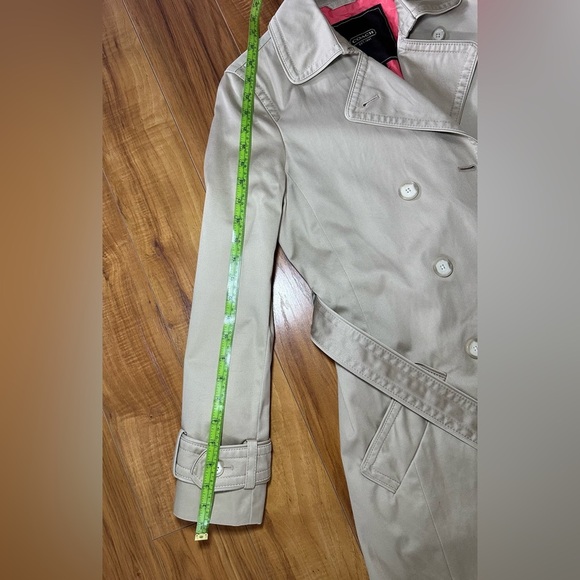 Coach Beige Double-Breasted Trench Coat - Picture 12 of 16